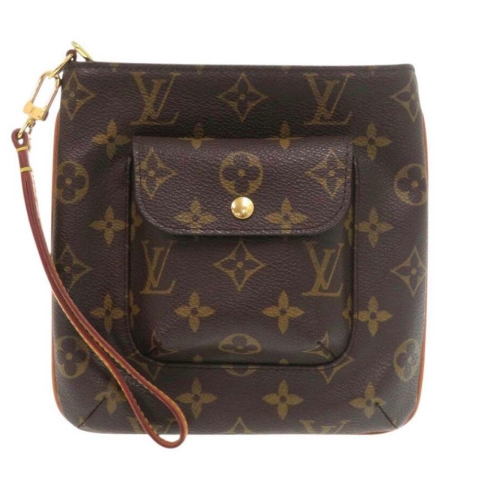 Monogram Canvas Wristlet Clutch with Front Pocket